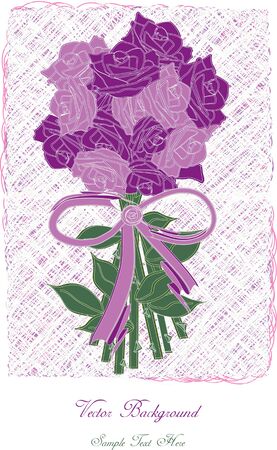 vector roses petals with ribbon,vintage romantic card designのイラスト素材