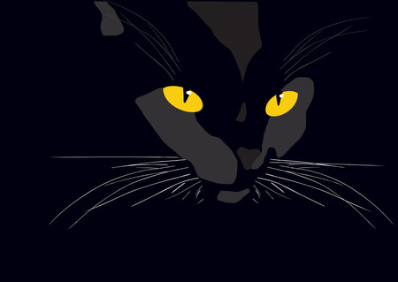vector black cat illustrationのイラスト素材