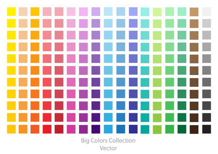 Color palette vector background. Bright rainbow mosaic squares isolated on white background.のイラスト素材