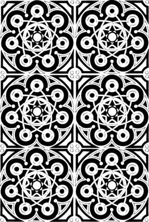 Black and white flowers mandalas pattern.のイラスト素材