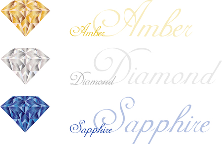 set of vector gem stonesのイラスト素材