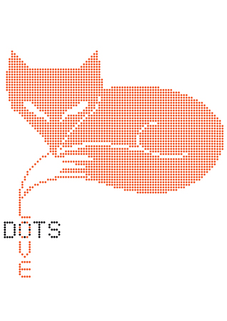 orange vector polka dots fox silhouette isolated on white backgroundのイラスト素材