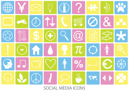 set of flat design vector social media iconsのイラスト素材