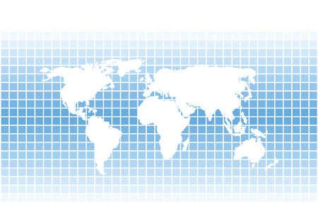 white vector silhouette on blue pixels backgroundのイラスト素材