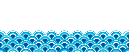 Oriental water wave wallpaper  isolated on white background.のイラスト素材