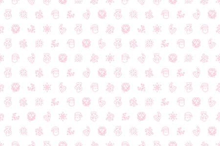 christmas icons and element seamless pattern wallpaper design vector illustrationのイラスト素材