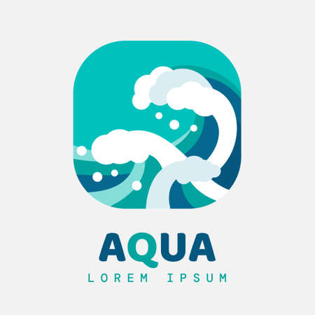 Wave  Japan concept design.Symbol ocean sea waves for business identity.のイラスト素材