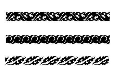 abstract border seamless pattern for decoration,website,card,border,divider,printing,tattoo,design,poster,etc.のイラスト素材