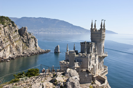 Decorative castle located at Gaspra, a small spa town between Yalta and Alupka, in the Crimean Peninsulaのeditorial素材