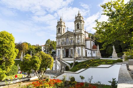 Bom Jesus do Monte, a Portuguese sanctuary in Tenoes, outside the city of Braga, in northern Portugalのeditorial素材