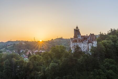 Castle in Romanian town Bran commonly known as Dracula castleのeditorial素材