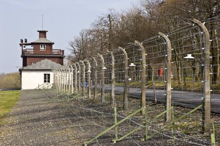 Prison fence at Buchenwald concentration camp. Germanyのeditorial素材