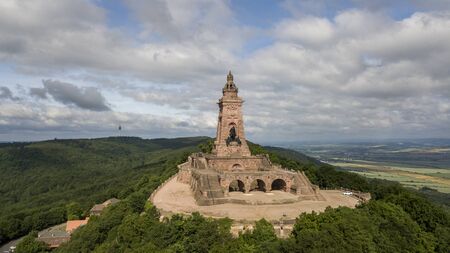 Aerial view of Kyffhaeuser monument in Germanyのeditorial素材