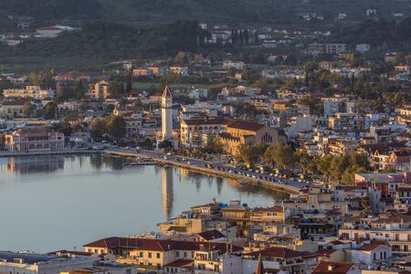 Close-up view of the central part of Zakynthos city, the capital of the island of Zakynthosのeditorial素材