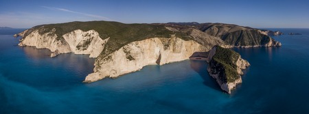 Aerial view of Navagio or Shipwreck Beach on the coast of Zakynthos, Greeceの写真素材