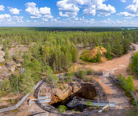 An eroded cavity The Devils Nest in Southern Finland, the deepest earth erosion in Europe