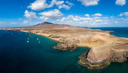 The beaches on the southern coast of the spanish island of Lanzaroteの写真素材