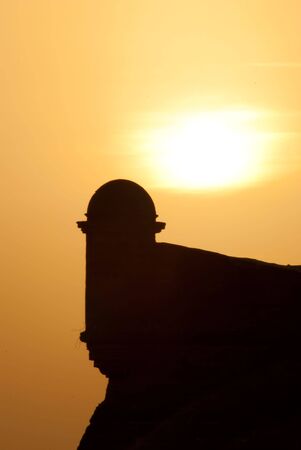 Sunrise and St. Augustine Fortの写真素材