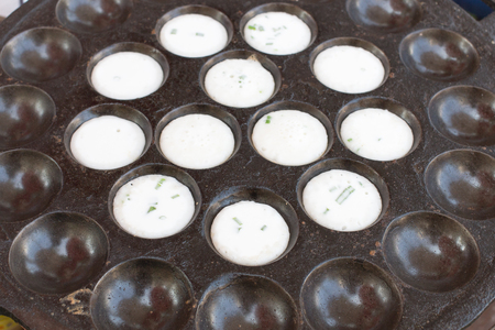 Knmcrk, Kind of Thai sweetmeat, made from coconut milk with sugar and flour の写真素材