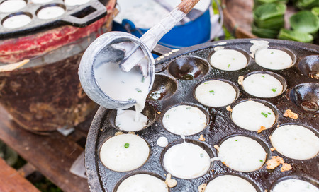Knmcrk, Kind of Thai sweetmeat, made from coconut milk with sugar and flour の写真素材