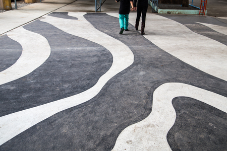 pedestrian road crossing areaの写真素材