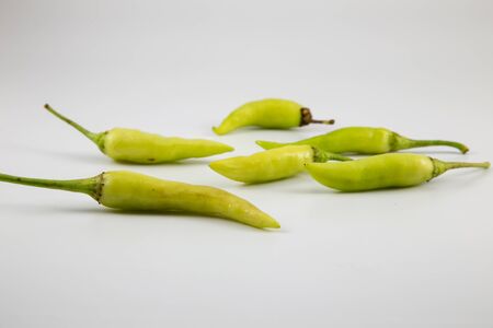 green pepper isolated on  white backgroundの写真素材