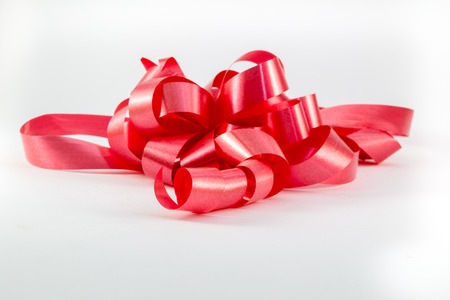 red ribbon  on a white background