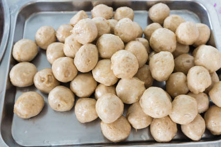 Fried meatballs ready to eatの写真素材
