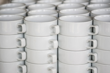 Stacked soup bowlsの写真素材