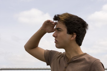 Young handsome man looking in frontの写真素材