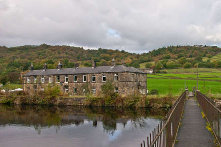 Bridge to terrace houses on the canal