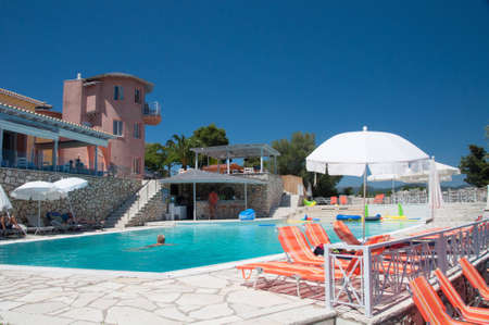 Seats by the hotel poolのeditorial素材