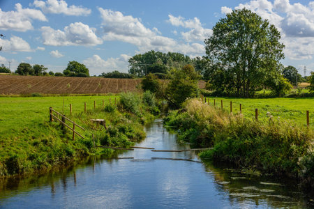 Summer skies over Boreham, an Essex village in Englandの写真素材