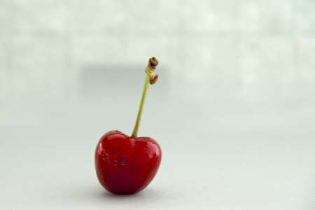 Amazing cherry with great colors in white backgroundの写真素材