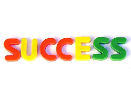 Colored text with the word successの写真素材