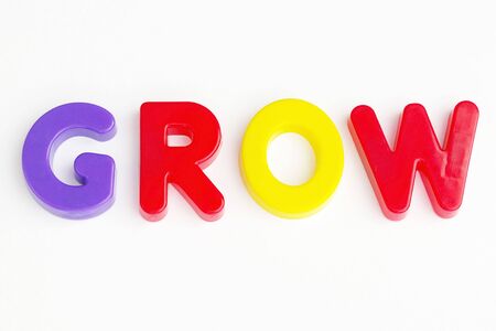 Colored text with the word Growの写真素材