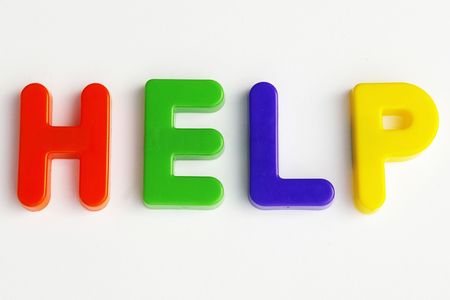 Colored text with the word Helpの写真素材