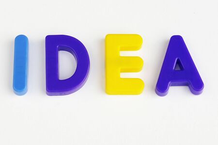 Colored text with the word Idea