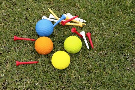 Beautiful golf ball in grass with great colorsの写真素材