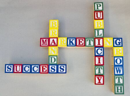 A set of words related to the term marketingの写真素材