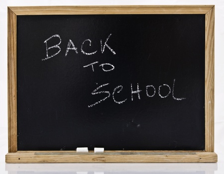Back to school on blackboard inwhite background