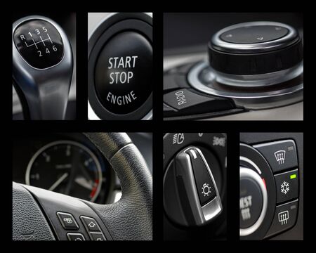 Car interior collage with good presentation and good colorsの写真素材