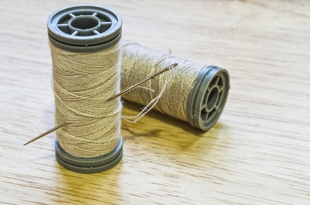 Thread and needle for sewing