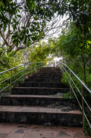 Stairway to Pagoda in Phra Nakorn Khiri, Petchaburiの写真素材