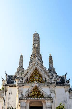 White pagoda in Phra Nakhon Khiri Historical Park in Petchaburi, Thailandのeditorial素材