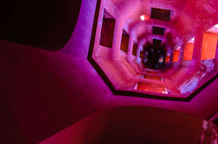 Roof interior of red Pagoda at Phra Nakhon Khiri Historical park, Petchaburi, Thailandのeditorial素材