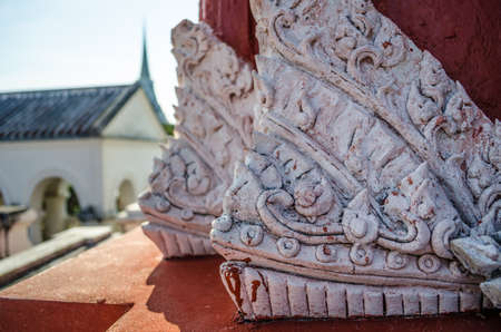 Thai texture at Red Pagoda in Wat Phra Kaeoの写真素材