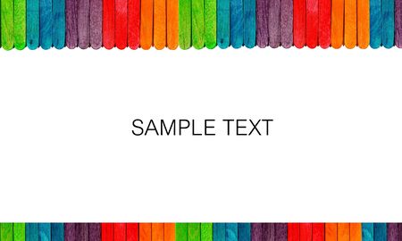 colorful wood ice-cream stick  on white background cardの写真素材