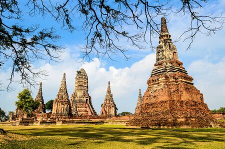 Wat Chaiwatthanaram Temple in Ayutthaya, Thailandの写真素材
