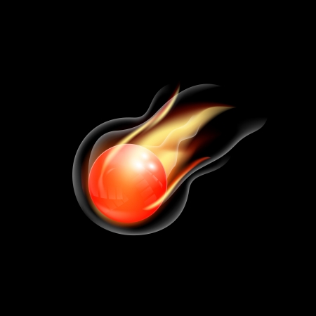 3D sphere with fire flames as vector backgroundのイラスト素材